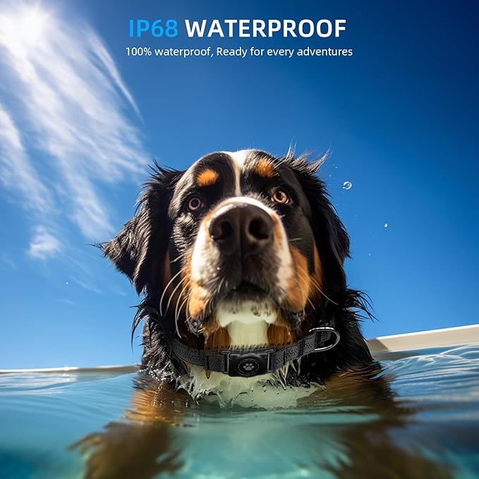 Upgraded AirTag Dog Collar, IP68 Waterproof Air Tag Dog Collar Holder, Reflective, Ultra-Durable, Comfortable Padded, Heavy Duty Dog Collars for Small Medium Large Dogs (S (10.6"-13.6"), Black)