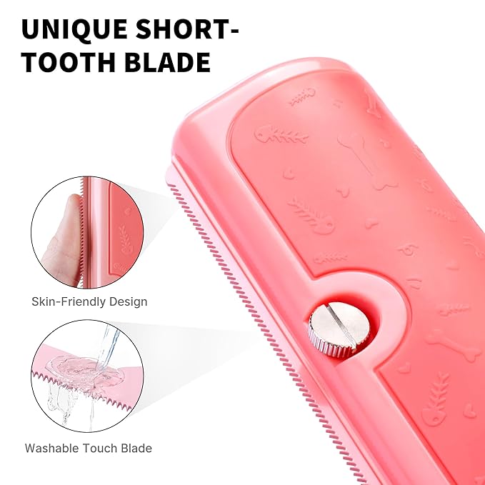 Deshedding Brush for Dogs, Cats, Horses & Rabbits – Professional Pet Grooming Comb,Removes Loose Fur & Undercoat,Gentle Stainless Steel Blade,Easy Clean Handle,Grooming cat brush