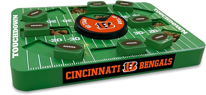 Pets First NFL Cincinnati Bengals Large Puzzle Toy, New Size, Interactive Dog Slow Feeding Toy
