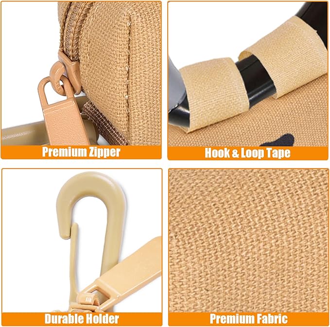 Dog Waste Bag Dispenser Pet Poop Bag Dispenser for Leash Accessory dog Poop Bag Holders Fits Dog Leash Include Hand Free Holder, Khaki, No-KaqiXB