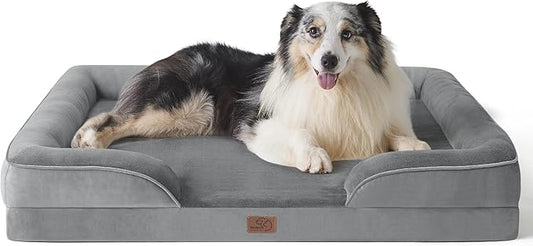 Bedsure XL Orthopedic Dog Bed for Extra Large Dogs - Washable XLarge Dog Cat Bed Waterproof, Comfort Dogs Couch Sofa with Washable Removable Cover, Pet Bed with Nonskid Bottom, Grey, 42"
