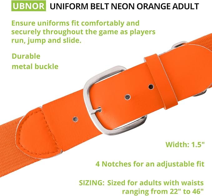 Champion Sports Baseball/Softball Uniform Belt, Comfort Stretch Fit Durable Syntex Tab - Youth & Adult Sizes, Multiple Colors