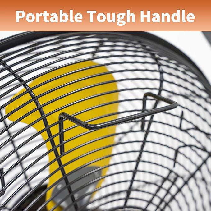 HiCFM 2600 CFM 14 inch Outdoor Wall Mount Fan, 3-Speed High Velocity Weatherproof Wall-Mounted Fans with IP44 Motor and Manual GFCI Plug for Patios, Greenhouse, and Gazebo - UL Listed