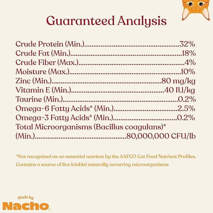 Made by Nacho Dry Cat Kibble 4lb Bag, High Protein and Grain-Friendly Premium Cat Food, Cage-Free Chicken & Pumpkin Recipe, Infused with Bone Broth for Hydration, Limited Ingredients, Single Bag