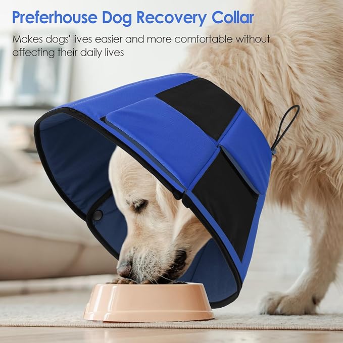 Small Dog Cone Collar, Adjustable Soft Dog Cone for Small Dogs to Stop Licking, Breathable Pet Recovery Cone for Small Male Female Dogs, Blue S
