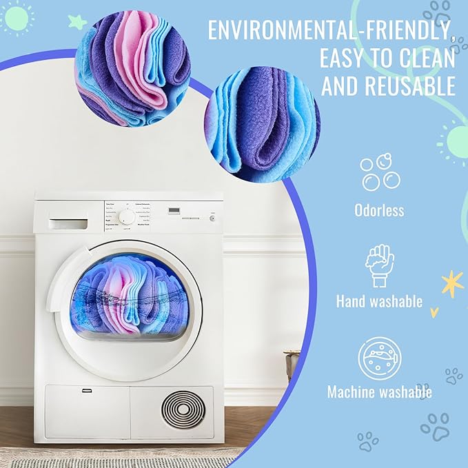 Pet Snuffle Ball, Puzzle Sniffing Interactive Dog Ball for Blind Dogs Training Stress Relief Dog Enrichment Toys Treat Machine Washable (Macarons Color, 10cm)