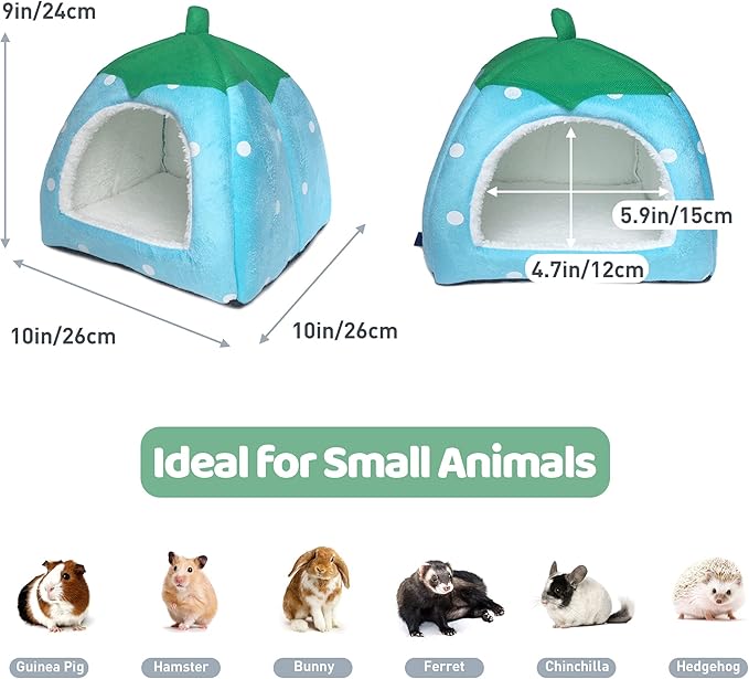 Guinea Pig Hideout 2 Pack Guinea Pig Bed House Cage Accessories Cozy Hide-Out for Hedgehog Ferret Chinchilla&Other Small Animals