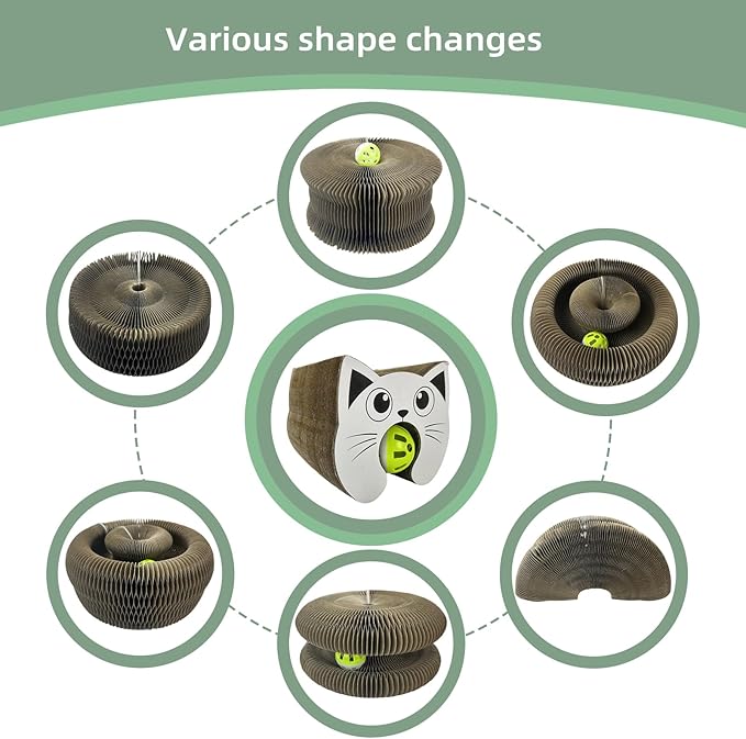 Interactive Scratching Board for Playful Kitties Magic Accordion Cat Scratching Post, Fun Cat Toys for Indoor Cats 1Pack