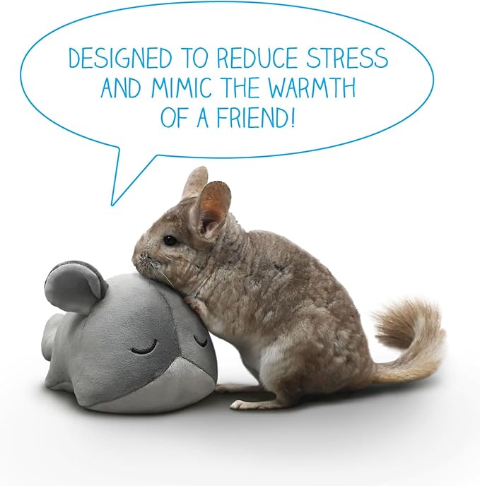 Paw Inspired Chinchilla Cuddler for Chinchillas, Guinea Pigs, Hamsters, Rats, Ferrets, Hedgehogs, Sugar Gliders, Small Animals | 9-Inch Chinchilla Plush Accessory Toy (Gray)