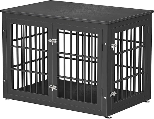 38 Inch Heavy Duty Dog Crate Furniture for Large and Medium Dogs, Decorative Pet House End Table, Wooden Cage Kennel Furniture Indoor, Black