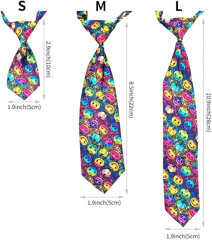 PET SHOW 10pcs Pack Halloween Big Dog Ties Neckties for Large Breed Dogs XL Adjustable Holiday Grooming Accessories Neck Ties Bowties Girl Boy Festival Costumes Photography Party Gift Favor