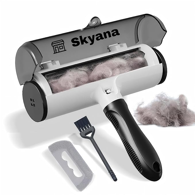 SKYANA Pet Hair Remover Roller Brush, Self-Cleaning Lint Roller for Dogs and Cats.hair removal for Fourniture,Couch,Carpet,Clothing,and bedding,portable,multiple surface.Removal tool.Lint Roller