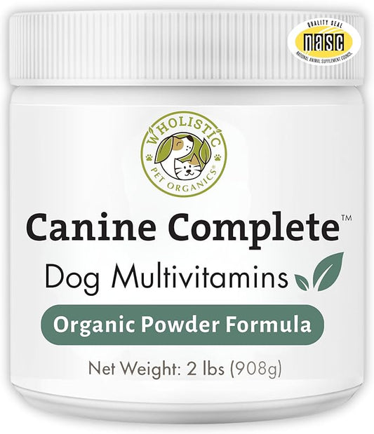 Wholistic Pet Organics Canine Complete - Dog Multivitamin Powder - 2 Lb - Daily Dog Vitamins and Supplements for Homemade Food - Immune System, Skin, Coat & Overall Health - Small and Large Breed