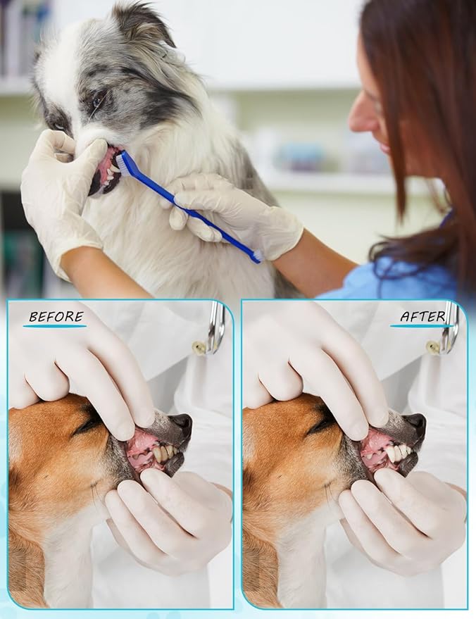 300 Pcs Dog Toothbrush Kit, Dual-Headed Toothbrush for Dogs & Cats, 10 Colors