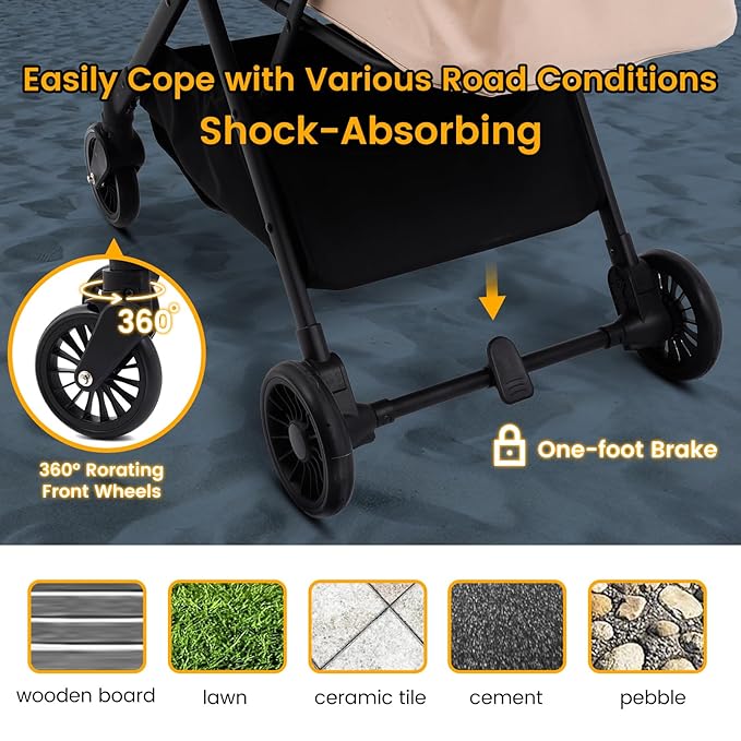 Foldable Dog Stroller - Lightweight Pet Stroller with One-Step Folding, No Assembly Required for Walking, Travel & Shopping, Perfect for Small Dogs, Senior Pets & Cats