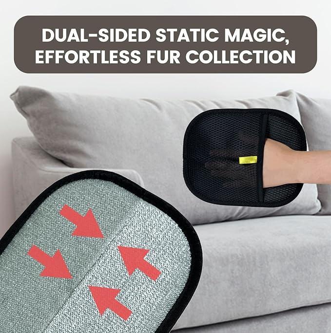 Pet Hair Remover Glove, Cat & Dog Grooming Glove, Electrostatic Pet Hair Remover Glove,Upgraded Fur Removal Tool for Furniture, Carpet, Couch, Car Seat (1pc)