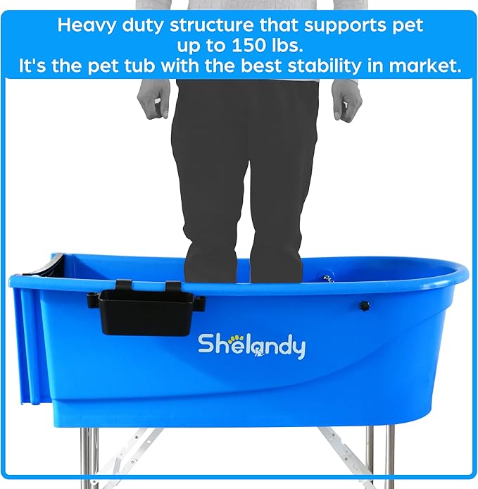 SHELANDY 45" Pet Grooming Bathtub Dog Wash Station | Heavy Duty Bathing Tub (Bathtub Only)