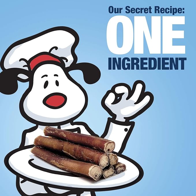 ValueBull Bully Sticks for Dogs, Medium 12 Inch, 100 Count - All Natural, Grass Fed, Single Ingredient, Long Lasting Dog Treats