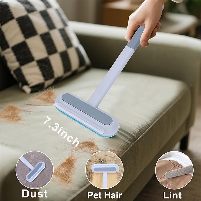 Pet Hair Remover for Furniture, Reusable, Effective Lint Brush for Dog and Cat Hair - 17.3Inch Multifunctional Fur Removal Tool, Gentle on Couches, Carpets, Clothes, Bedding