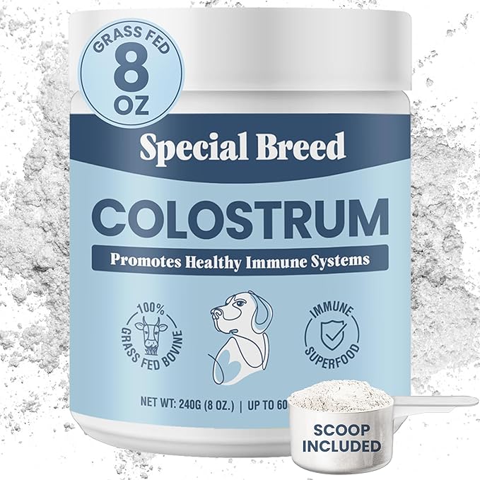 Special Breed Bovine Colostrum for Dogs and Cats, Immune Support Supplement for Allergy and Itch Relief, Grass Fed Colostrum Powder (240 Grams)