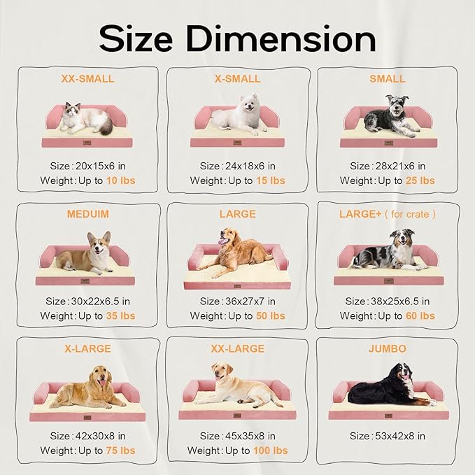 Small Dog Bed and Cat Sofa Waterproof Orthopedic Dog Beds for Small Dogs Cat Bed Comfy Pet Couch Sofa Beds with Washable Removable Cover & Non-Slip Bottom