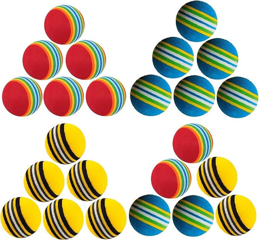 24 Pcs Colorful Soft Foam Rainbow Play Balls for Pet Dog and Cat (42cm) Ethylene Vinyl Acetate