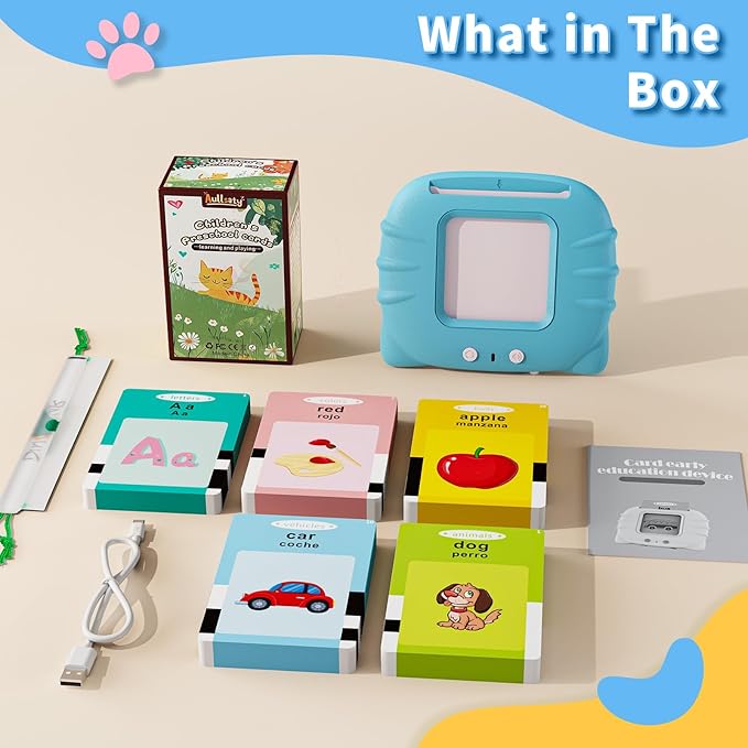 Toddler Toys Bilingual English and Spanish Talking Flash Cards for 1 2 3 4 5 6 Year Old Boys and Girls, Autism Sensory Toys for Autistic Children, Learning Educational Speech 250 Sight Words