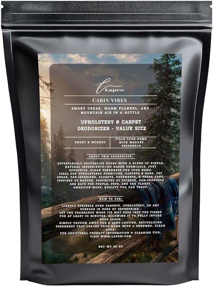 Cabin Vibes Carpet Freshener Powder Refill 36 oz | Powerful Odor Eliminator for Home | Upholstery Deodorizer | Carpet Deodorizer | Pet Urine | Cat Litter Box