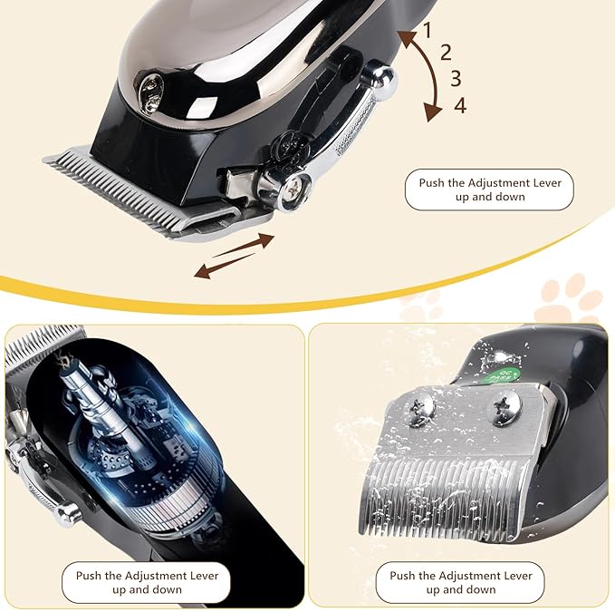 Horse Clippers, Professional Cordless Horse Trimmer Shaver, Low Noise Horse Grooming Clippers with LED Digital Display for Horse Grooming