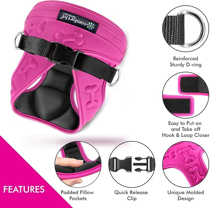 Comfort fit All Weather Step-in Dog Harness - Adjustable Small Dog Harness Medium Sized Dogs - Soft Padded Easy Walk Dog Vest Harnesses