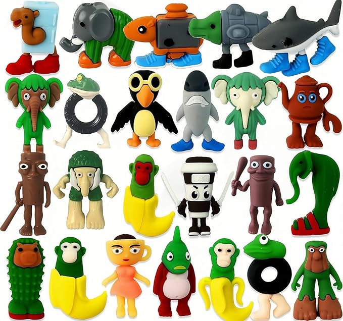 Tralalero Tralala Action Figure, Meme Shark Figures Toys, Collectible Animals Figurine Doll Gifts for Fans (24PCS)