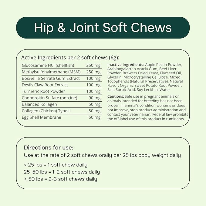 PetMeds Hip & Joint Supplement for Dogs - Vitamins, Glucosamine, MSM, Chondroitin, Collagen for Joint Mobility & Flexibility - Senior Dog Arthritis Support - Beef & Sweet Potato Flavor - 60 Soft Chews