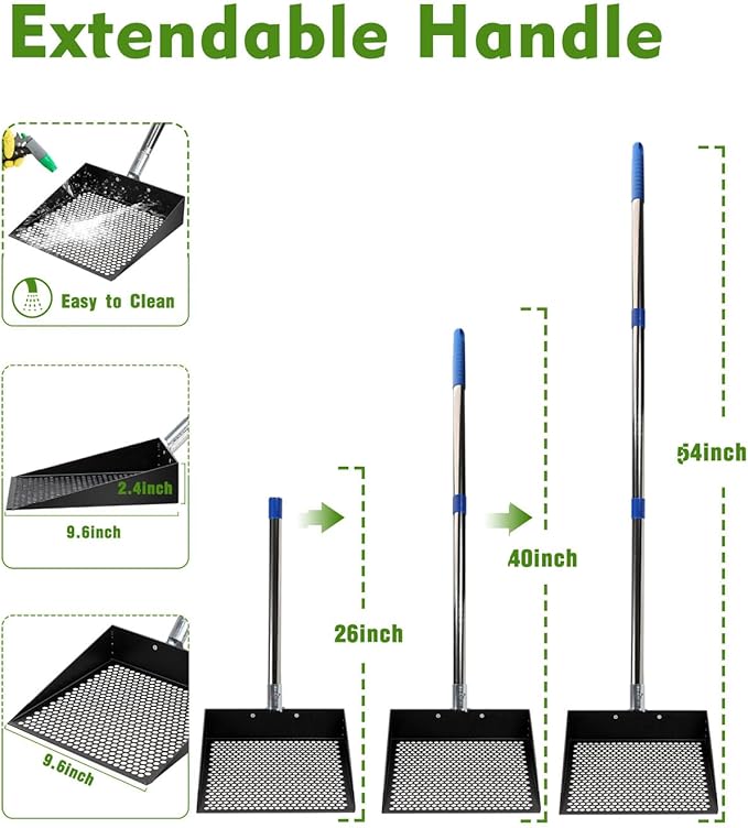 Large Chicken Poop Scooper, Chicken Coop Accessories,Metal Litter Scooper For Chicken,Chicken Coop Cleaning Tools,Heavy Duty Poop Shovel For Chicken Coop Accessories,Chicken Coop Must Haves (Black)