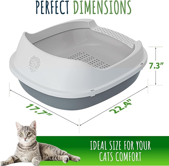 Small Pet Select - Sifting Cat Litter Box, with 5 Pee Pads and Litter Scoop, Premium System for Cats and Other Small Animals, Tidy and Easy to Clean with Drawer, Scoop, and Removable Tray