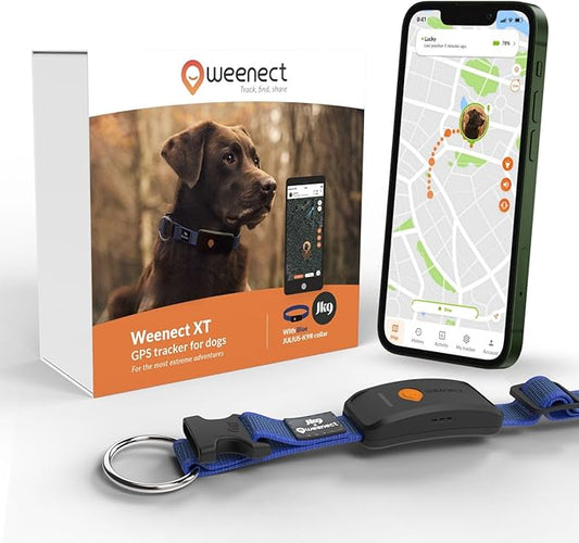 Weenect Dog XT - New GPS Collar for Dogs | XL Antenna | Waterproof | Ultra-Durable Integrated Julius-K9 Collar | Subscription Required
