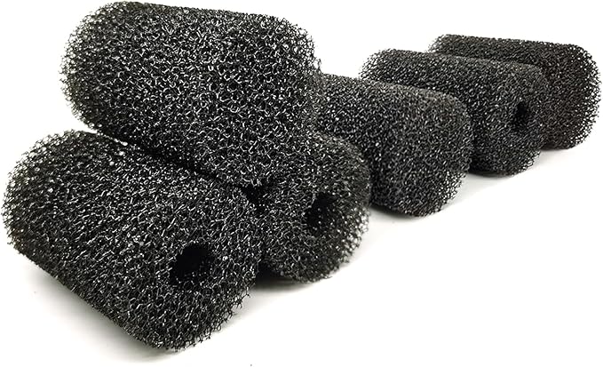 6X Pre-Filter Sponge for Aquarium Shrimp Fry Fish Tank Filter Pump Prefilter Sponge Replacement Foam Cover 2.4 X 1.4 Inch with 0.4" Hole Diameter