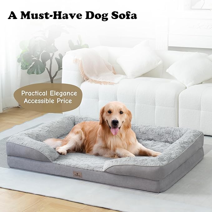 Orthopedic Dog Bed for Extra Large Dogs - XL Plus Waterproof Dog Sofa Beds, Supportive Foam Pet Couch Bed with Removable Washable Cover, Waterproof Lining and Nonskid Bottom
