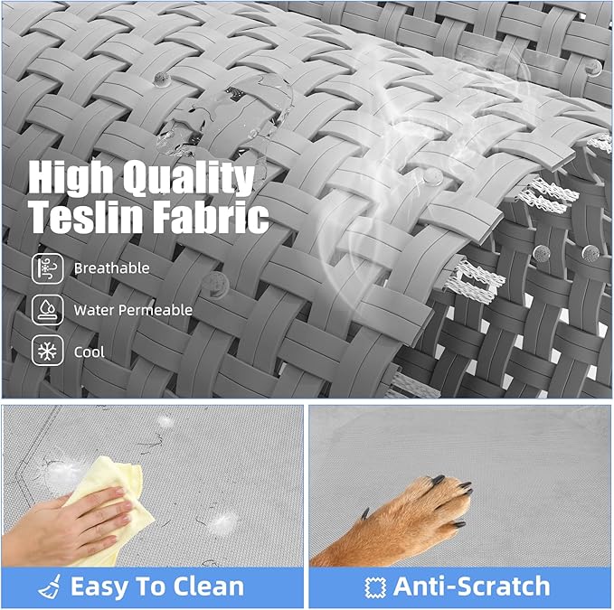 Simple Trending Raised Dog Bed for Small Dogs, Waterproof Elevated Dog Cot, Outdoor Cooling Pet Bed, 36.5" x 22.5", Grey