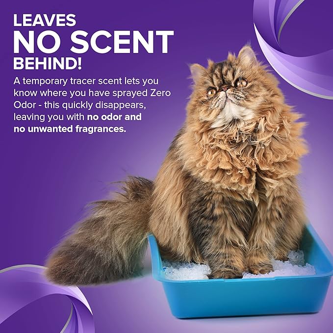 Zero Odor – Litter Odor Eliminator - Patented Molecular Technology - Pet Safe & Works on all types of litter, 64oz Refill
