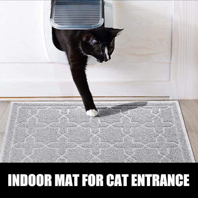 Yimobra Cat Litter Mat, 24"x20" Litter Mat with Litter Lock Mesh, Soft Cat Litter Mat Litter Trapping Mat, Easy to Clean, Non-Slip, Water Resistant, Litter Free Floors, Grey