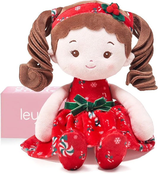 Soft Baby Doll Toys for Girls (12''), My First Christmas Dolls, Baby Rag Doll Plush Toys for Toddler Kids Infants -Baby Jinglebelle-Christmas Limited Edition