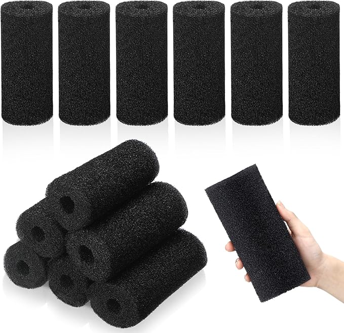 12 Pack 5.9'' Big Pre-Filter Sponge Foam Replacement Filtration Kit for Aquarium, 0.8" Intake Shrimp Fry Fish Tank Filter, Replacement Foam Cover