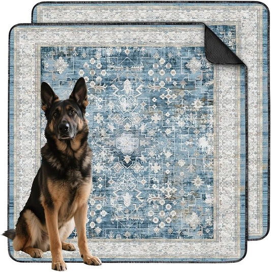 Washable Pee Pads for Dogs 2 Pack, Absorbent Reusable Puppy Pads Waterproof, Leakproof & Non-Slip Whelping Pad, Potty Training Pads for Dogs Playpen Mat 48x48