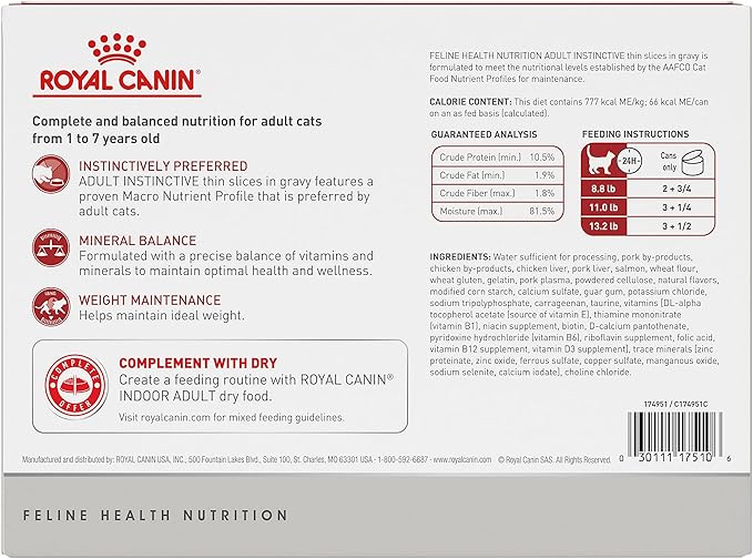 Royal Canin Adult Instinctive Thin Slices in Gravy Wet Cat Food, 3 oz can (12-count)