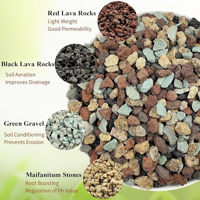 10 lbs Succulent Cactus Soil Potting Mix,5-8 mm Pebbles Mix Horticultural Lava Rock