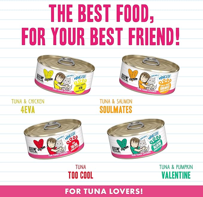 Weruva BFF Minced Natural Wet Cat Food, Batch O Besties Variety Pack, 5.5oz Can, Pack of 8