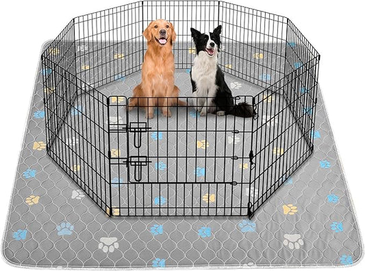 Aitmexcn Washable Puppy Dog Pee Pad, 2PCS 100% Waterproof Whelping Training Mat for Puppy/Senior Dog, Fast Drying Reusable Puppy Pads for Indoor, Outdoor and Car Travel- 48'' x 48'' - Llight Gray