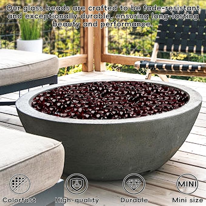 2 LB Dark Red Glass Marbles, Mini Flat Glass Beads for Vase Fillers, Floral Bottom Mancala Gems Pebbles Fish Tank Rocks for Table Aquarium,Home Decor Art Craft Supplies(0.5"~0.7")