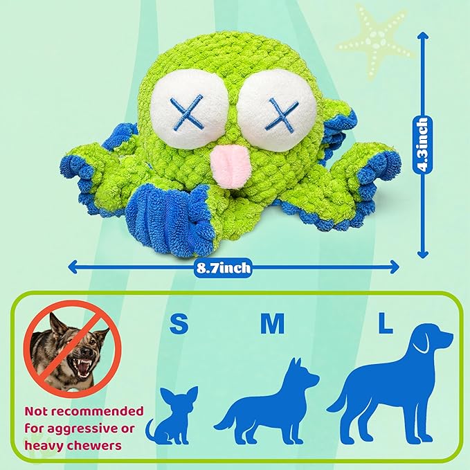 Interactive Octopus Dog Toys – Rechargeable Dog Squeaky Toy with Bouncing Ball, Music, Recording & Silent Modes – Moving Toys to Keep Dogs Busy for Small, Medium & Large Breeds