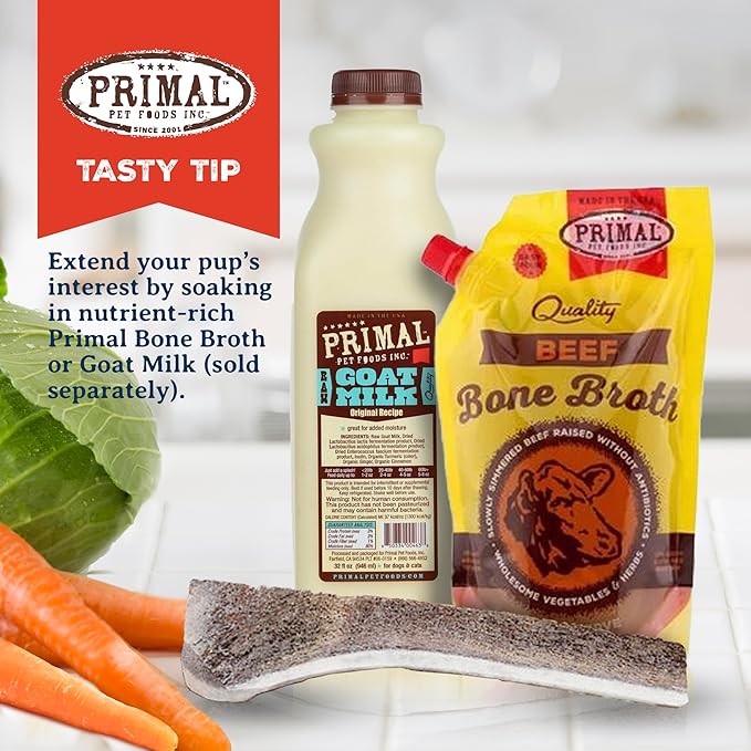 Primal Antlers for Dogs, Grade A Split Elk Antlers for Small Canines up to 15 lb, Natural Chews for Aggressive Chewers, Naturally Shed, Long Lasting Dog Bones, 1 ct